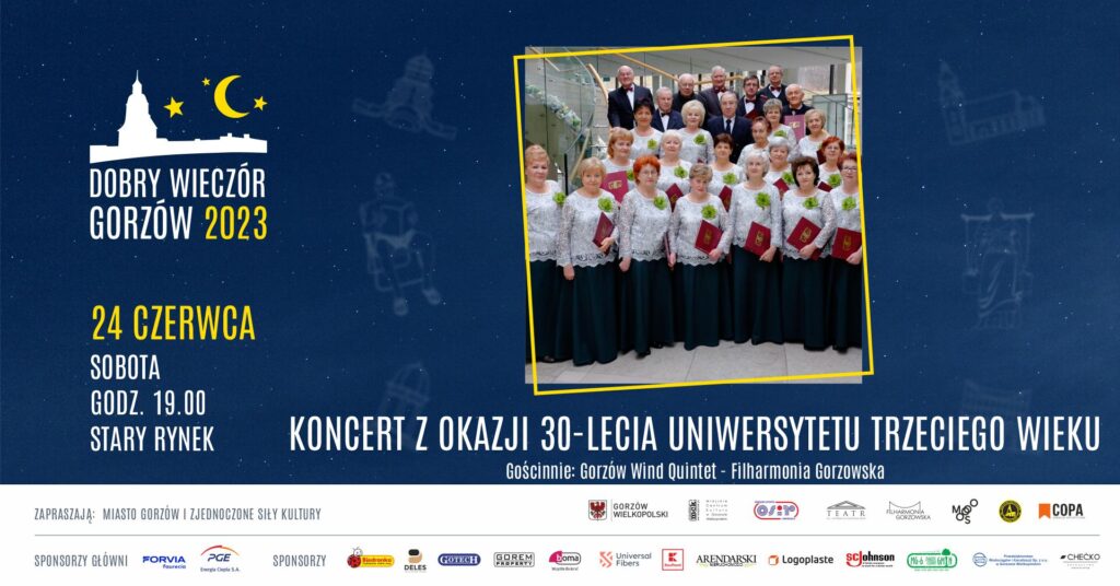 2023.06.24 DWG 30-lecie Uniwersytetu Trzeciego Wieku / Koncert Gorzów Wind Quintet baner